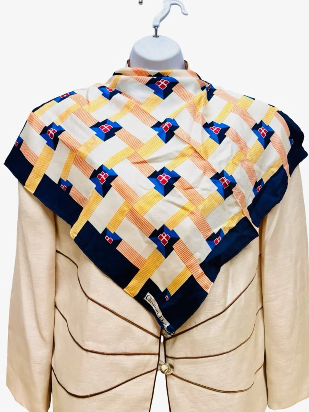 New-Christian Dior silk Satin Neck-Kerchief 20